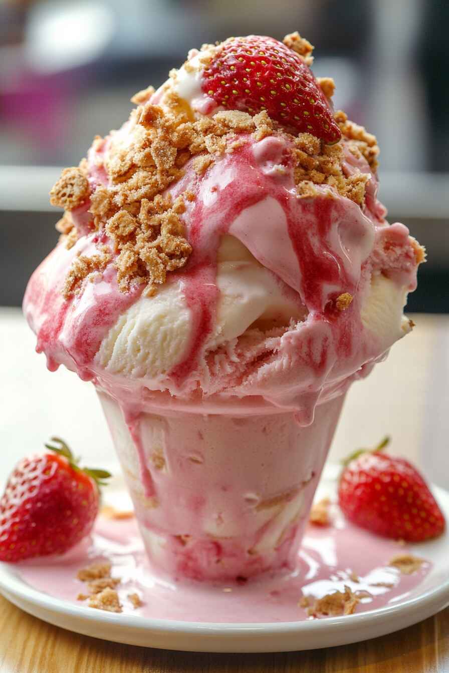 Strawberry Crunch Ice Cream Recipe