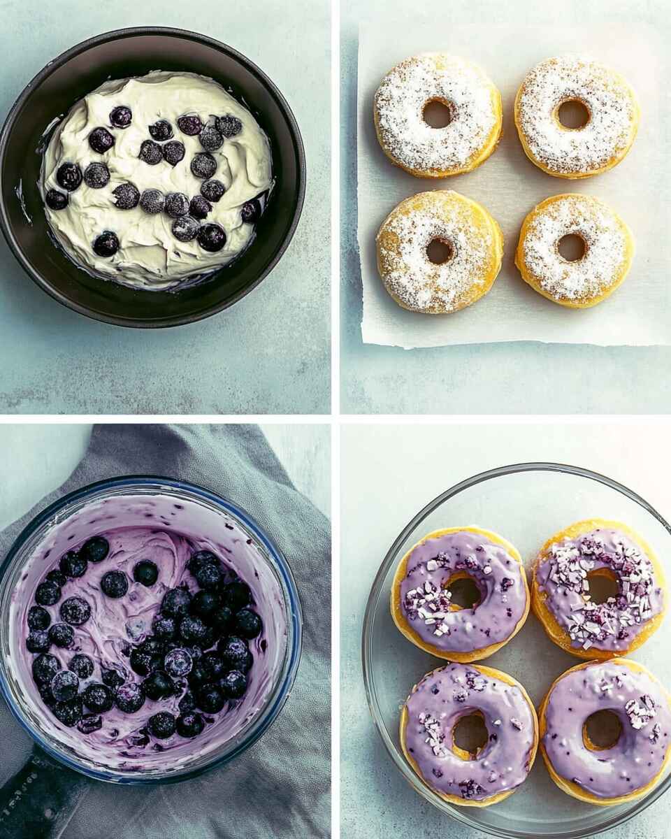 Blueberry Cake Donuts Process Blueberry Cake Donuts Process
