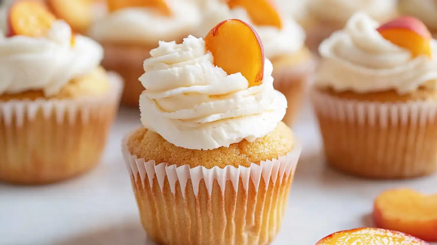 Honey Peach Cream Cheese Cupcakes