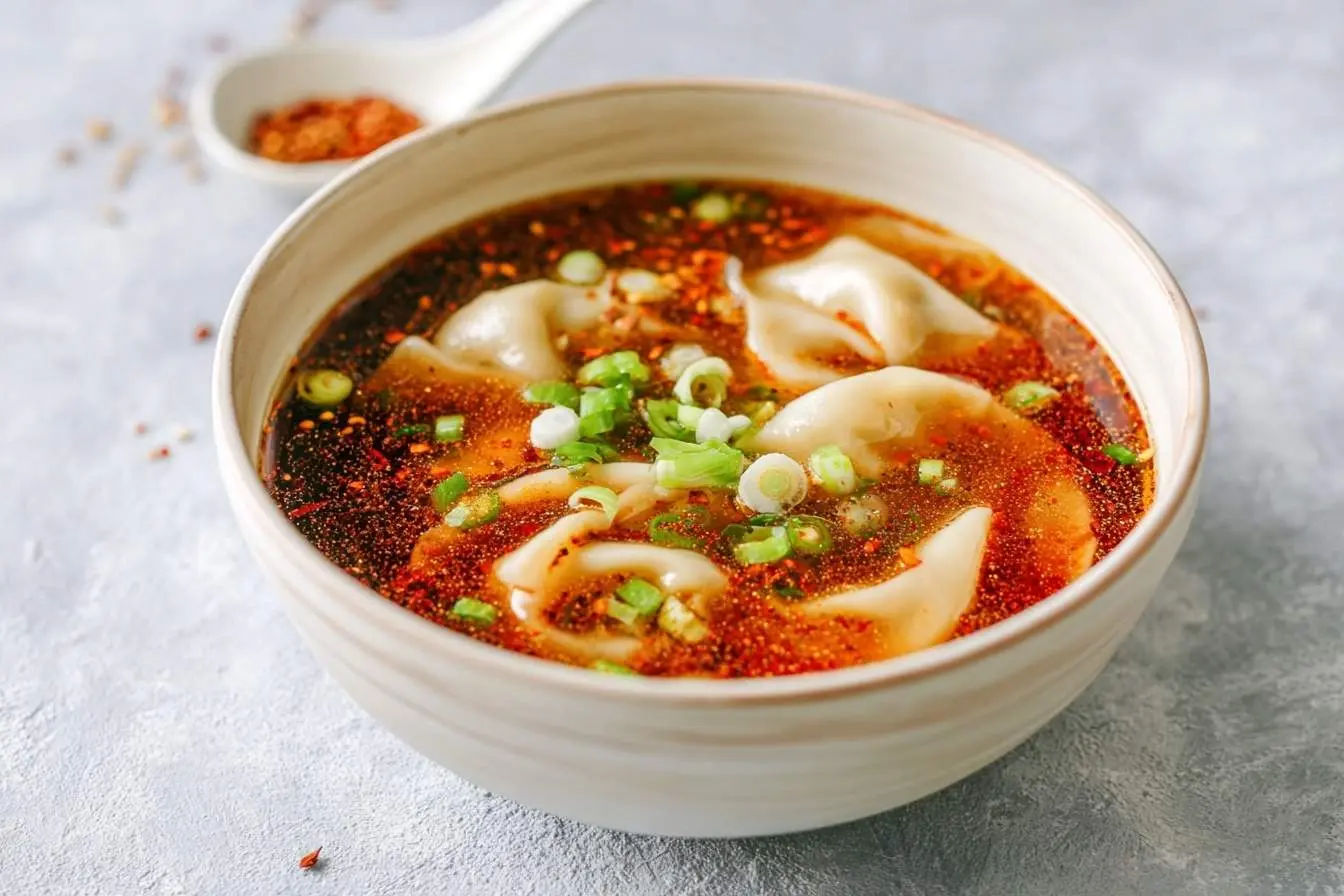 Spicy Dumpling Soup