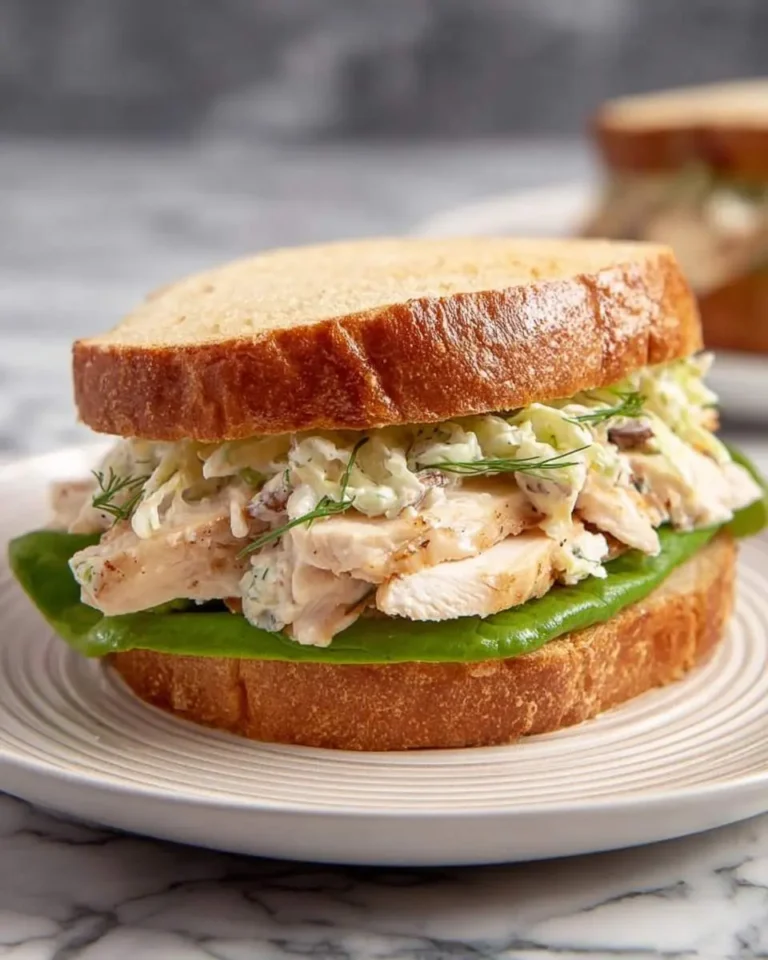 A delicious Gordon Ramsay chicken sandwich with grilled chicken, creamy coleslaw, and fresh greens on toasted bread.